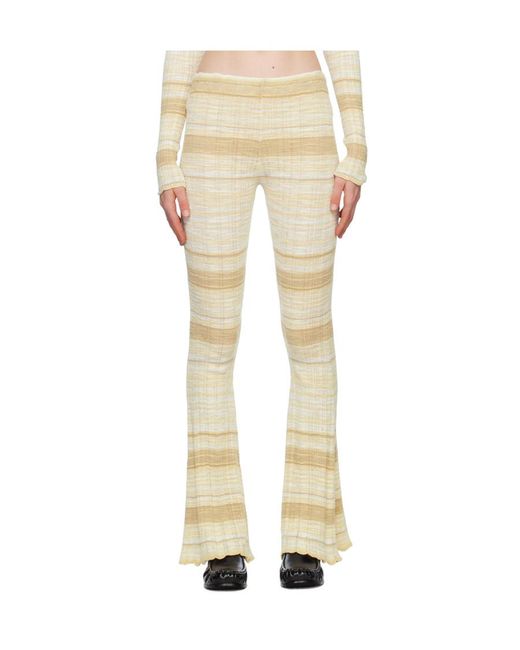 Acne Natural Striped Horn Casual Pants