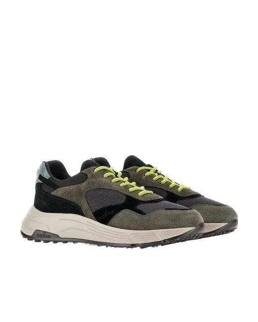 Hogan Black Hyperlight Panelled Lace-Up Sneakers for men