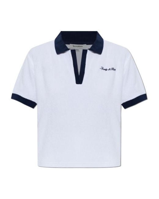 Sporty & Rich Blue Short-Sleeved Polo Shirt