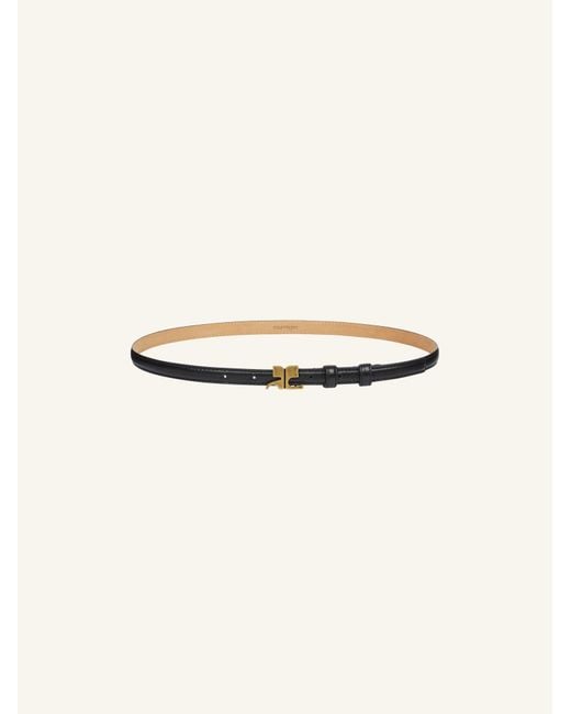 Courreges White Logo-Buckle Leather Belt