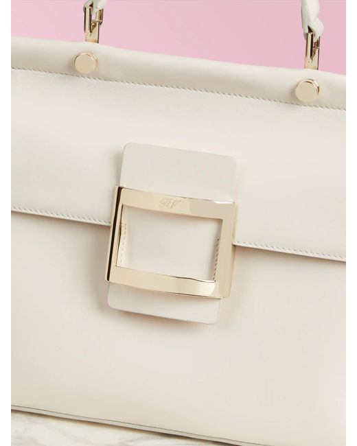 Roger Vivier White Clasp Handbag