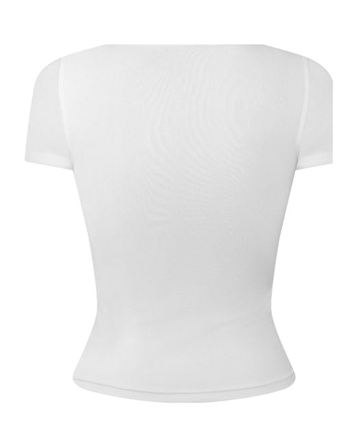 DIESEL White Fitted Cropped T-Shirt
