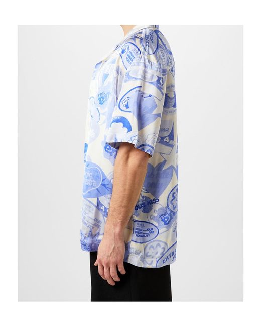 Jil Sander Blue Printed Shirt for men