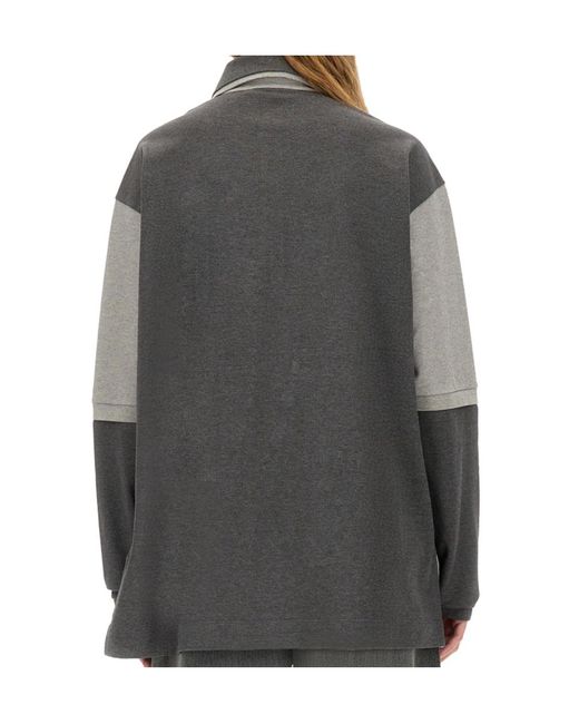 Stella McCartney Gray Logo Panelled Rugby Shirt