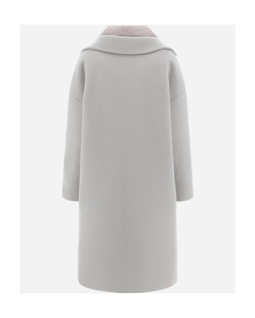 Herno Gray Layered Long-Sleeved Quilted Coat