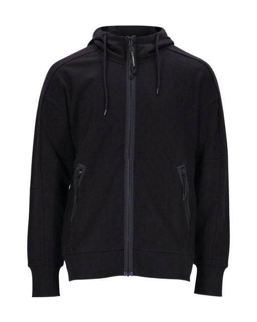 C P Company Blue Zippered Long-Sleeved Sweatshirt for men