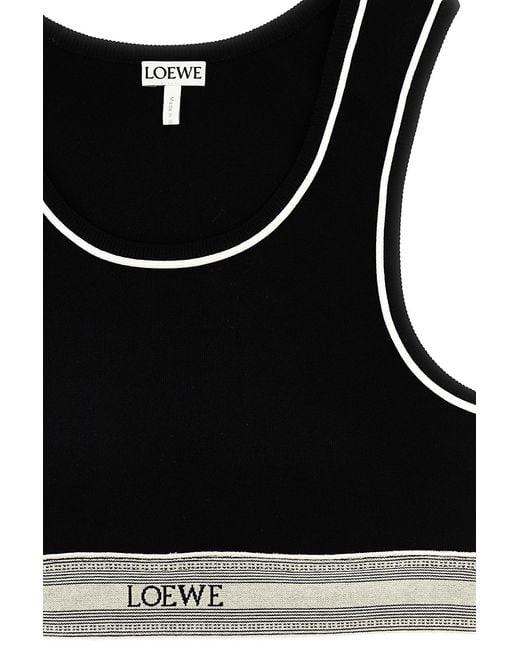 Loewe Black Logo Band Cropped Tank Top