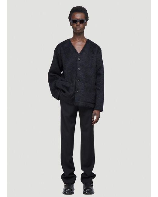 Our Legacy Black V Neck Knit Cardigan for men