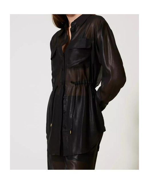 Twinset Black Semi-Sheer Shirt