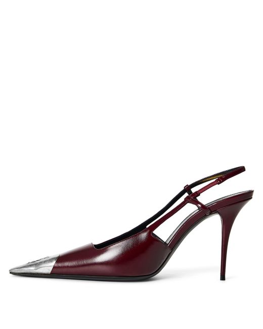 Saint Laurent Purple Pointedtoe Slingback Pumps
