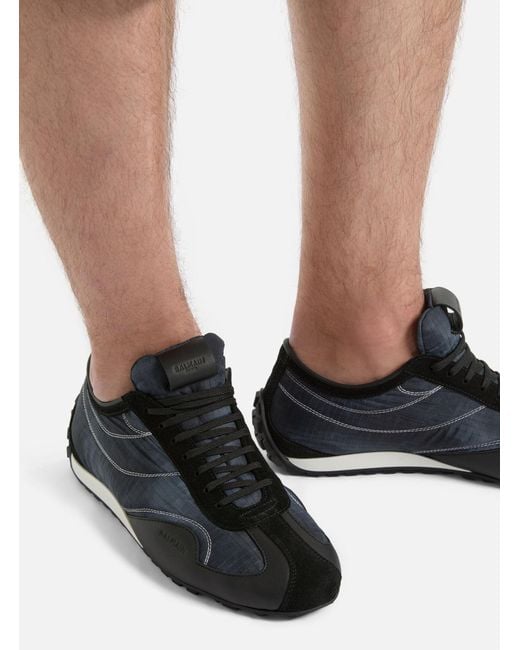 Balmain Black Racing Low Trainers for men