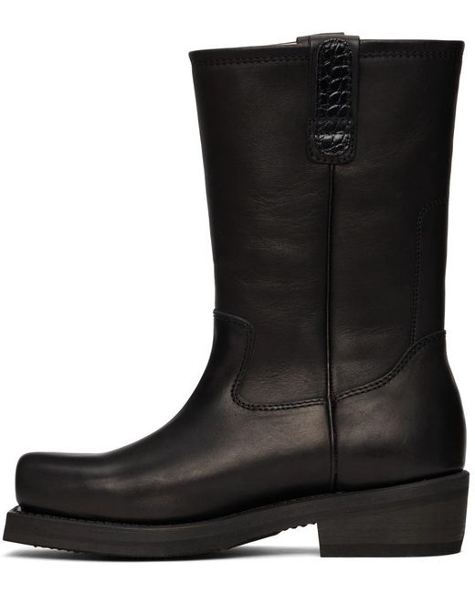 Our Legacy Black Calf-Length Leather Boots for men