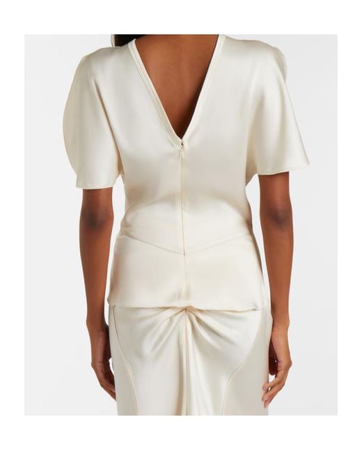 Victoria Beckham White Crew Neck Top