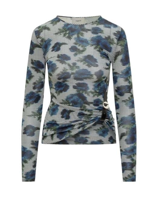 Coperni Blue Patterned Slim-Fit Top