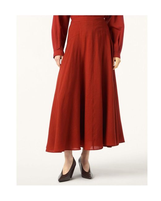Loro Piana Red Flavia Skirt