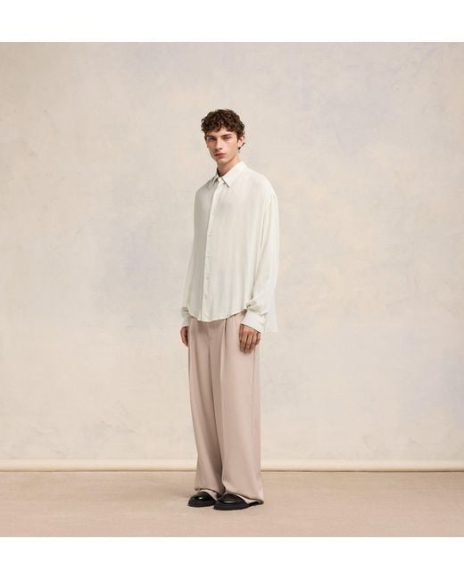 AMI White Long-Sleeved Buttoned Shirt for men