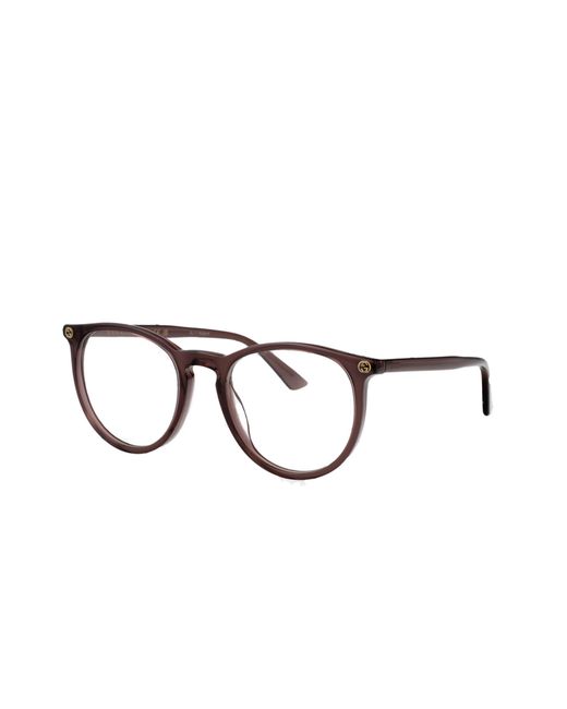 Gucci Metallic Eyewear Round Frame Glasses