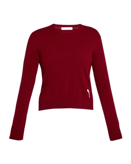 Erdem Red Long-Sleeved Cashmere Knit Sweater