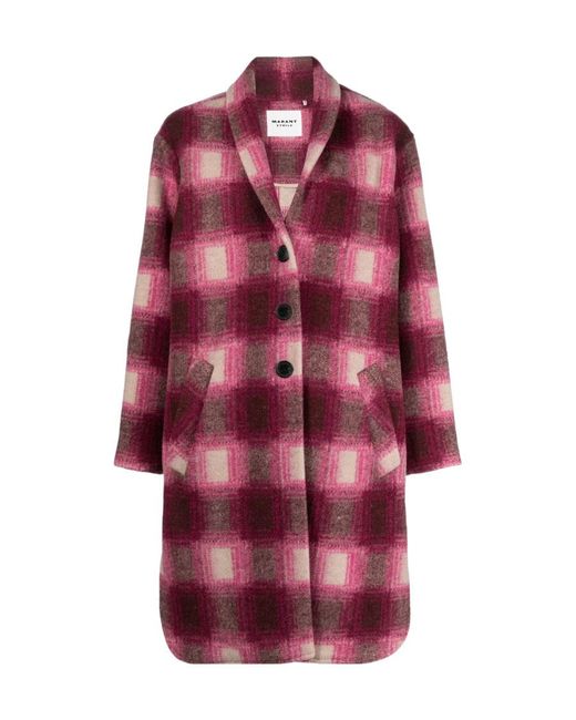 Isabel Marant Red Gabriel Single-Breasted Coat