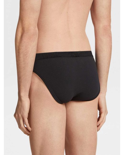 Zegna Black Logo Waist-Side Panties for men