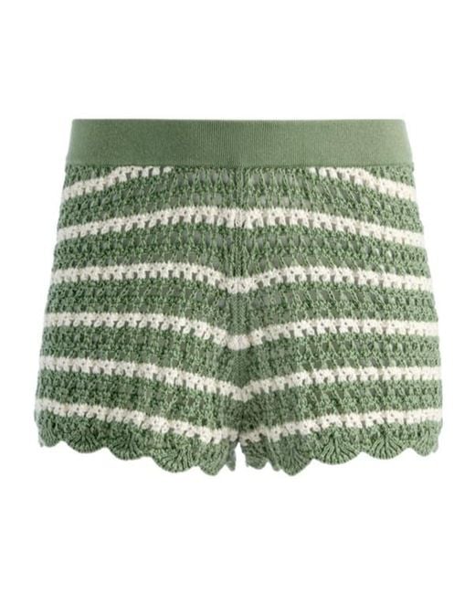 Alice + Olivia Green Alice Olivia Bobbi Crochet Shorts