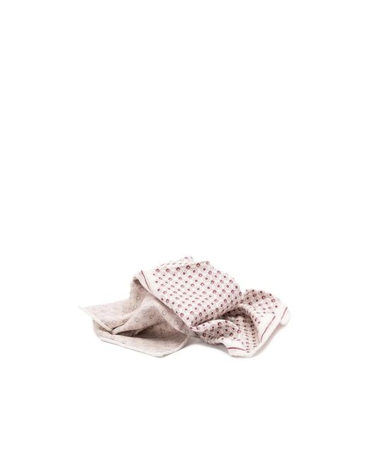 Brunello Cucinelli Pink Patterned Scarf for men
