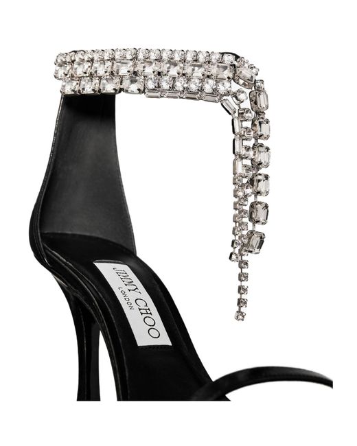 Jimmy Choo Metallic 100 Verity Embellished Strap Heeled Sandals
