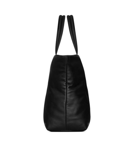 Saint Laurent Black Logo Detailed Large Tote Bag for men