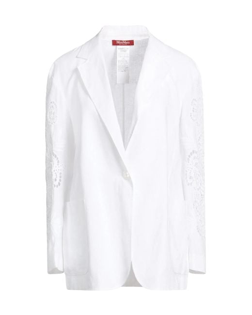 Max Mara White Linen Blazer