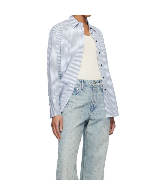 Rag & Bone Blue Lapel Long Sleeve Shirt
