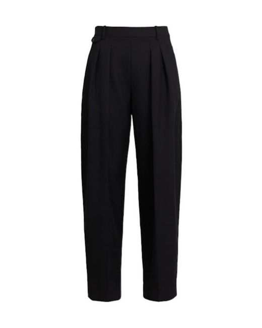 Khaite Black Dugan High Rise Wool Pants