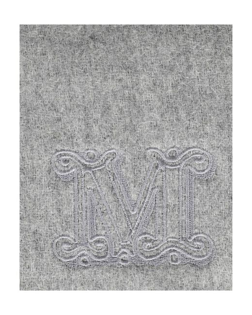Max Mara Gray Alpaca Wool And Silk Shawl