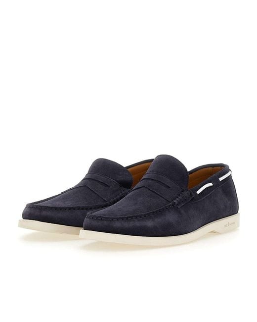 Kiton Blue Diamond Cut Vamp Loafers for men