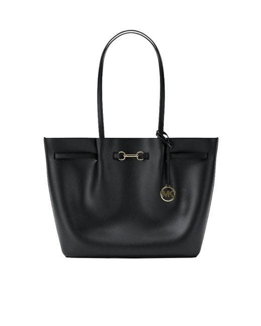 Michael Kors Black Carson Large Pebbled Leather Tote Bag