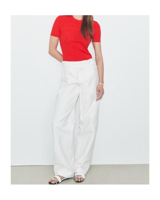 Tory Burch Red T Monogram Jacquard Jumper
