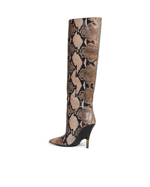 Khaite White Empire Python-Embossed Boots