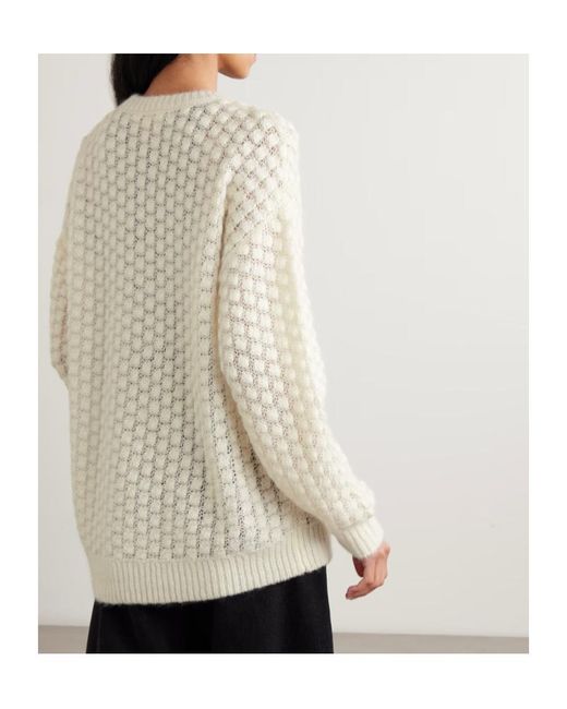 FRAME White The Cloud Crew Open-Knit Sweater