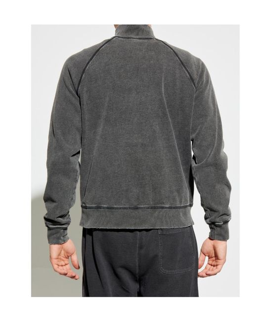 DIESEL Gray Wafy-Zip-Rag Logo Embroidered Sweatshirt for men