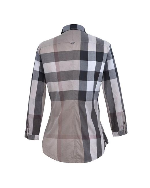 Burberry Gray Checkered Shirt