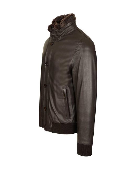Moorer Black Cleros Padded Bomber Jacket for men