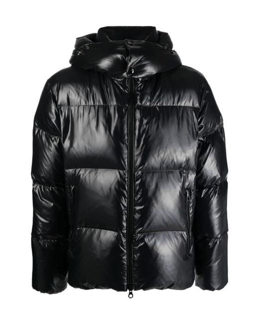 Duvetica Black Logo-Patch Padded Jacket for men