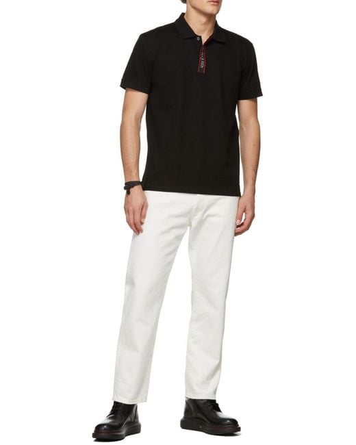 McQueen Black Logo Tape Polo Shirt for men