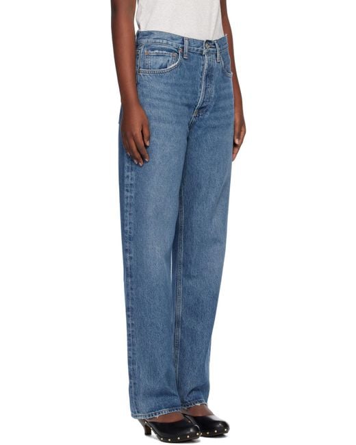 Agolde Blue High Waist Denim Trousers