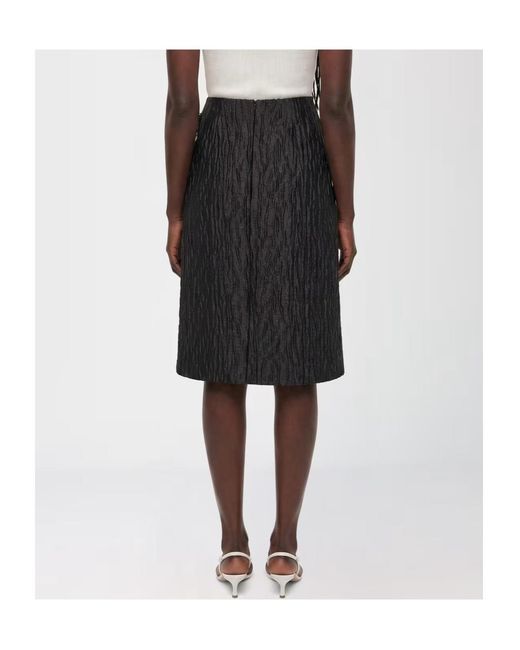 Jonathan Simkhai Black Patterned Midi Skirt