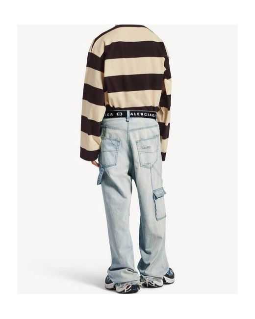 Balenciaga Blue Belted Pants for men