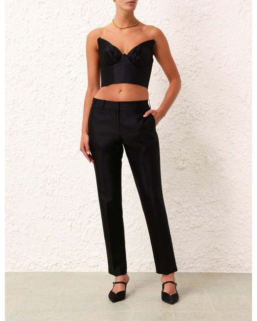 Zimmermann Black Matchmaker Moulded-Cup Crop Top