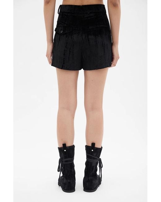 Ann Demeulemeester Black High-Waist Tailored Shorts
