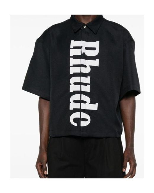 Rhude Black Cropped Shirt for men