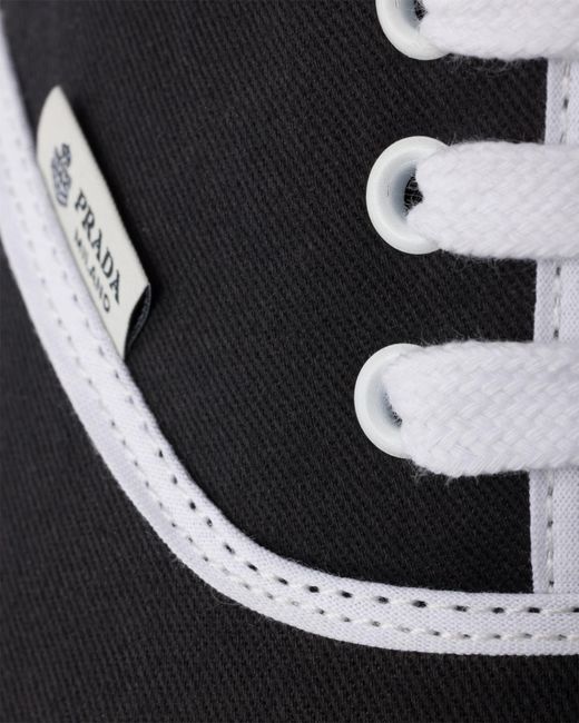 Prada Black Drill Lace-Up Sneakers for men