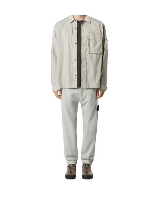 Stone Island White Logo-Patch Track Pants for men